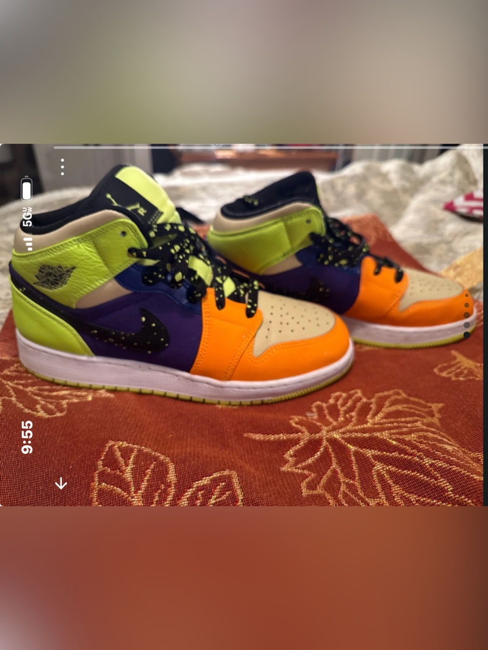 Nike Kids Multicolor Low-Top Sneakers — Orange, Lime, Purple